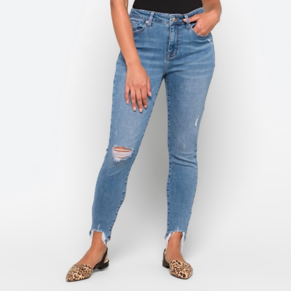 PISTOLA High Rise Distressed Skinny Jean
